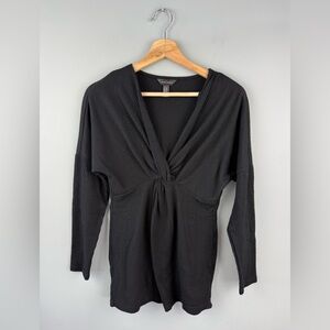 Black Ribbed Maternity Long Sleeve Knit Top